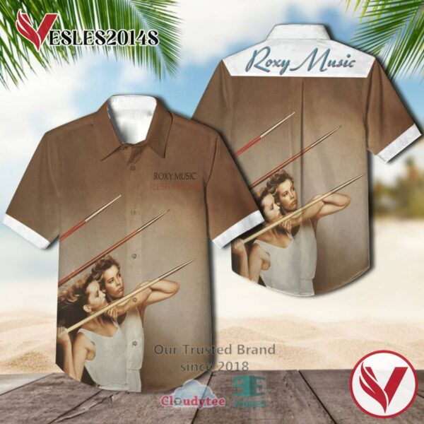 Roxy Music Flesh And Blood Album Hawaiian Casual Shirt, Best Gift For Music Lovers Vesles2014S