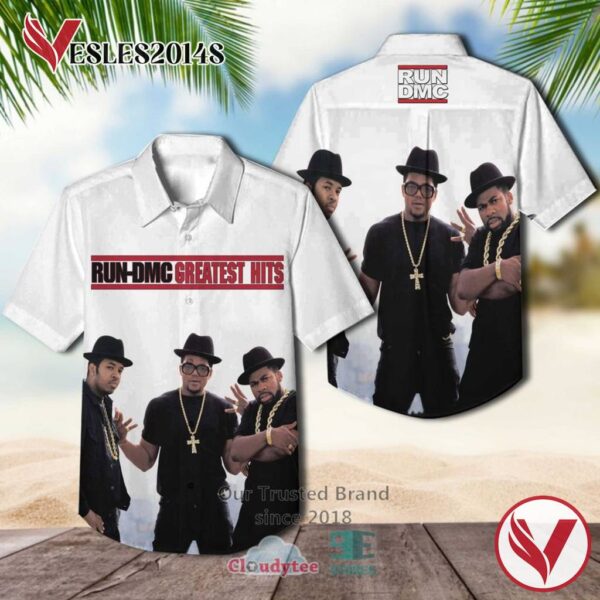 Run D.M.C. Greatest Hits Album Hawaiian Shirt, Best Gift For Music Lovers Vesles2014S