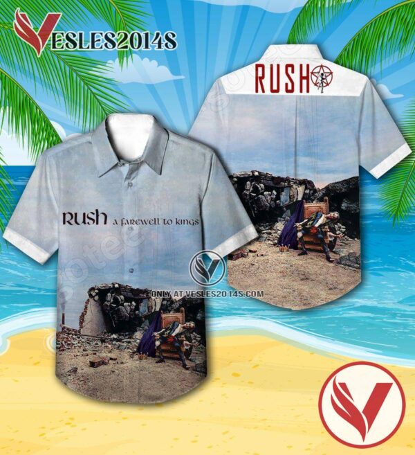 Rush A Farewell To Kings Album Cover Hawaiian Shirt, Unique Gifts For Music Lovers - Vesles2014S