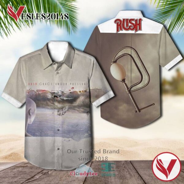 Rush Band Grace Under Pressure Album grey Hawaiian Shirt, Best Gift For Music Lovers Vesles2014S