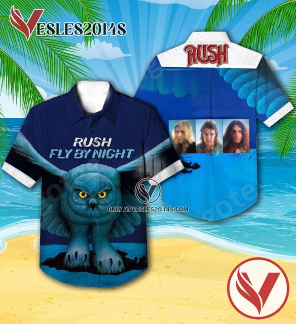 Rush Fly By Night Album Cover Hawaiian Shirt, Unique Gifts For Music Lovers - Vesles2014S