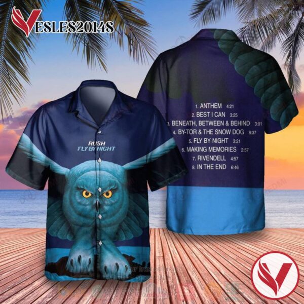Rush Fly By Night Album Hawaiian Shirt, Best Gift For Music Lovers Vesles2014S