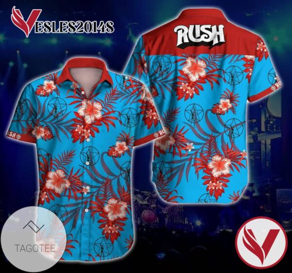 Rush Rock Music Band Hawaiian Graphic Print Short Sleeve Hawaiian Casual Shirt Vesles2014S 1