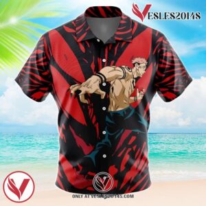 Ryomen Sukuna Jujutsu Kaisen Hawaiian Button Up Shirt, Perfect Gifts For Anime Lovers - Vesles2014S
