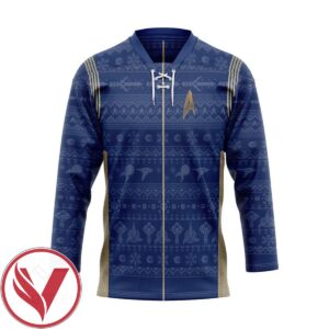 S.T Discovery 2017 Present Ugly Christmas Custom Hockey Jersey, Trending Gifts For Fans - Vesles2014s