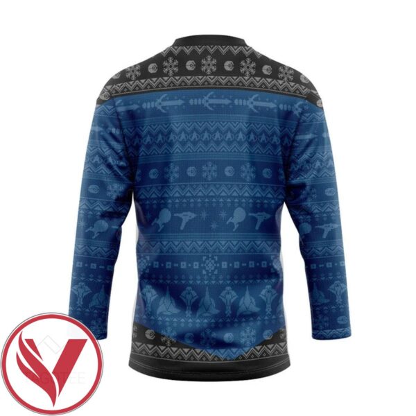 S.T The Next Generation 1987 Blue Ugly Christmas Custom Hockey Jersey, Trending Gifts For Fans - Vesles2014s 1