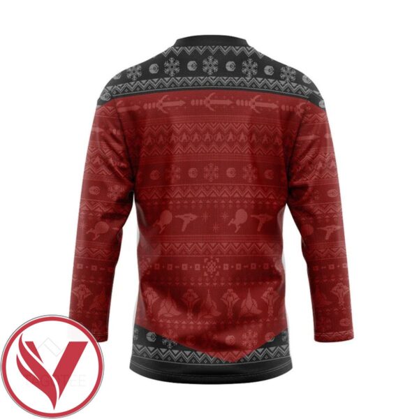 S.T The Next Generation 1987 Red Ugly Christmas Custom Hockey Jersey, Trending Gifts For Fans - Vesles2014s 1