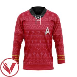 S.T The Original Series 1966 1969 Red Ugly Christmas Custom Hockey Jersey, Trending Gifts For Fans - Vesles2014s