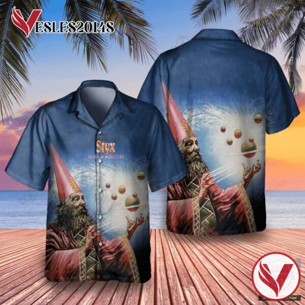 STYX Man of Miracles 1974 Album Casual Hawaiian Shirt , Best Gift For Music Lovers Vesles2014S