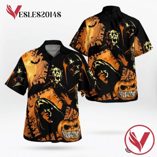 SW Darth Vader Horror Characters Halloween Casual Beach Full Printing Hawaiian Shirt Vesles2014S
