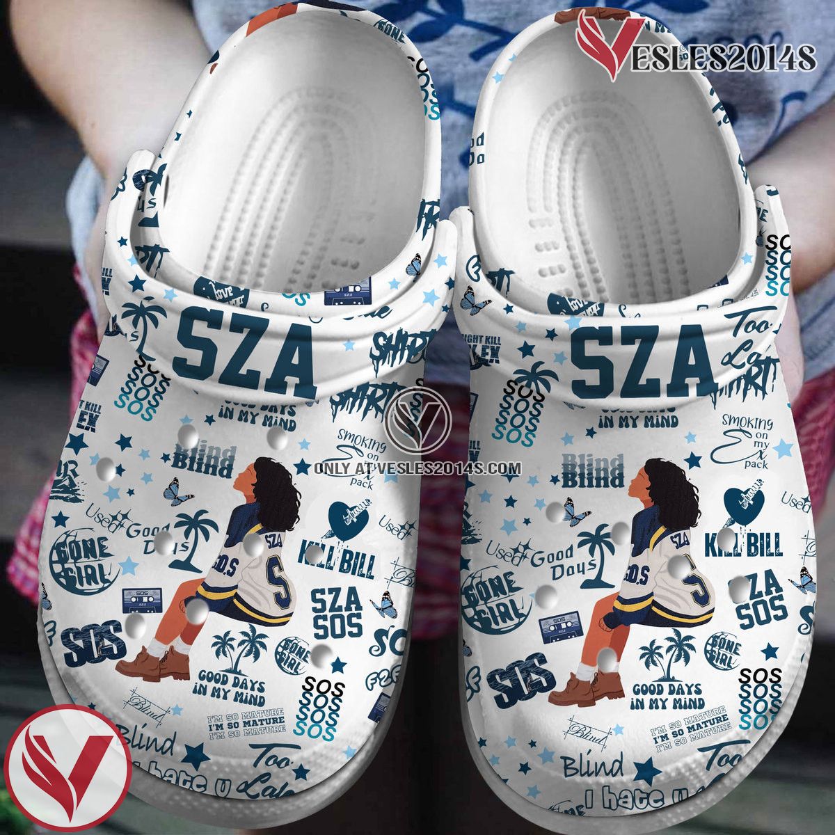SZA Blind Music Crocs Crocband Clogs Shoes, Unique Gifts For Fans - Vesles2014S