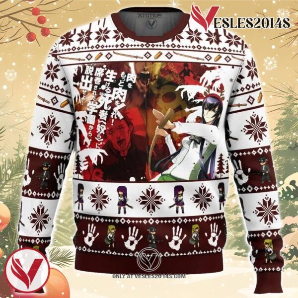 Saeko Busujima Highschool of the Dead Ugly Christmas Sweater, Unique Christmas Gift For Fans - Vesles2014S