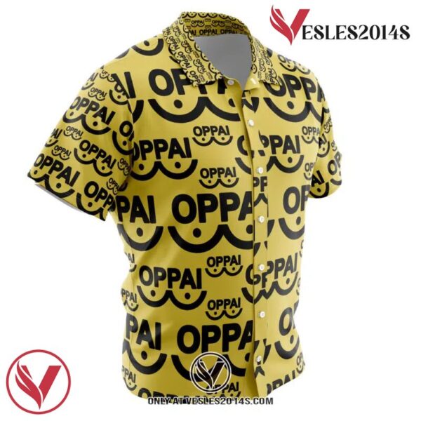 Saitama Oppai One Punch Man Hawaiian Button Up Shirt, Perfect Gifts For Anime Lovers - Vesles2014S 1