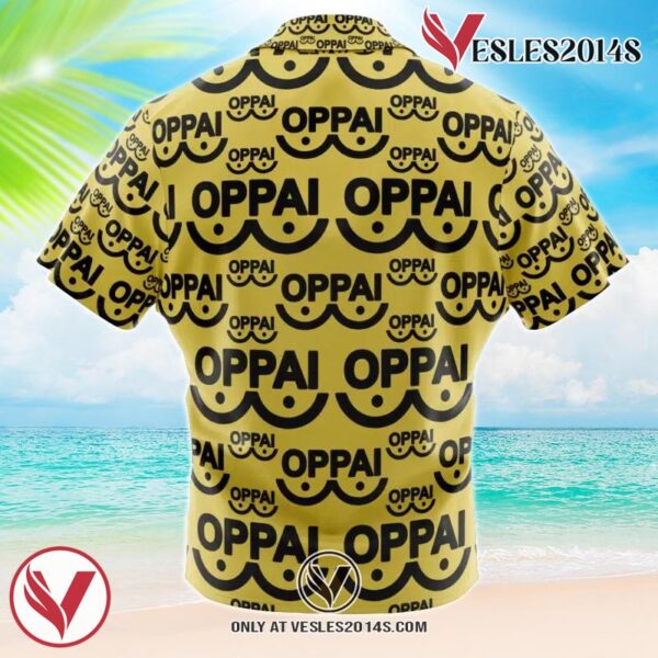 Saitama Oppai One Punch Man Hawaiian Button Up Shirt, Perfect Gifts For Anime Lovers - Vesles2014S 2
