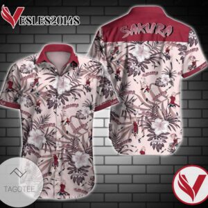Sakura Haruno Hawaiian Graphic Print Short Sleeve Hawaiian Casual Shirt Vesles2014S 1