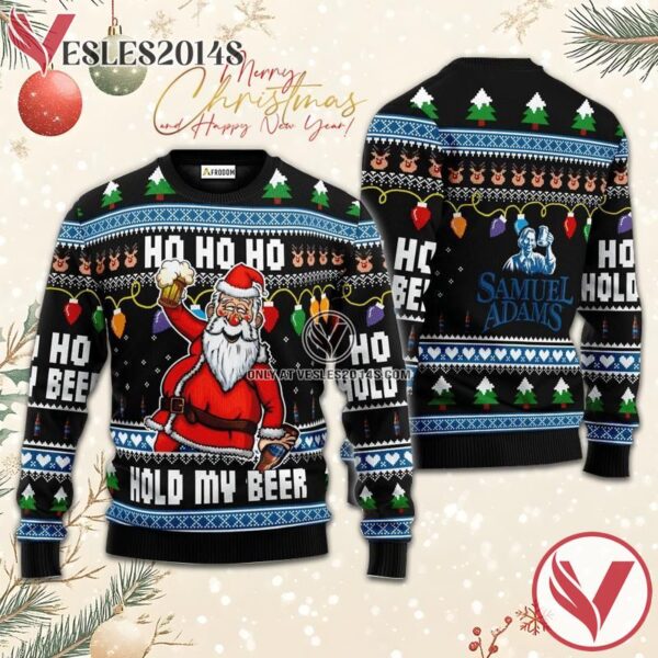 Samuel Adams Black Hold My Beer Ugly Sweater, Unique Winter Outfits For Fans - Vesles2014S  1