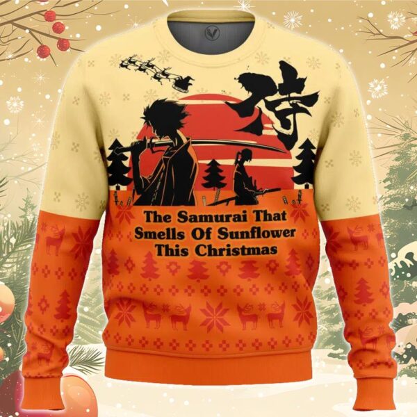Samurai Champloo The Samurai That Smells Of Sunflower This Christmas Ugly Christmas Sweater, Unique Christmas Gift For Fans - Vesles2014S