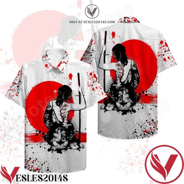 Samurai Female Warrior Hawaiian Shirt, Unique Gifts For Friends - Vesles2014S 1