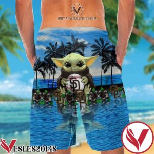 San Diego Padres & Baby Yoda Hawaiian Shirt And Short, Unique Gifts For Friends - Vesles2014S 1