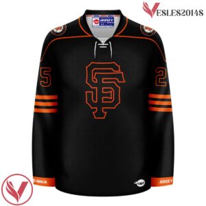 San Francisco Giants Black Barry Bonds Crossover Hockey Jersey - Vesles2014S 2