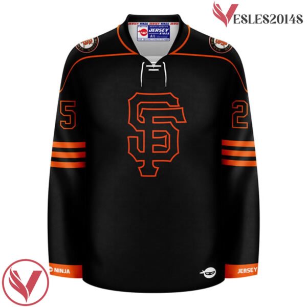 San Francisco Giants Black Barry Bonds Crossover Hockey Jersey - Vesles2014S 2