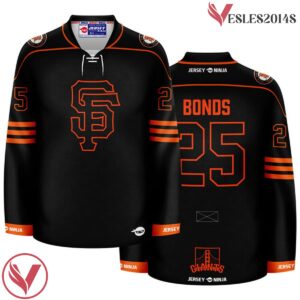 San Francisco Giants Black Barry Bonds Crossover Hockey Jersey - Vesles2014S