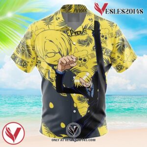 Sanji Aloha OP Hawaiian Button Up Shirt, Perfect Gifts For Anime Lovers - Vesles2014S