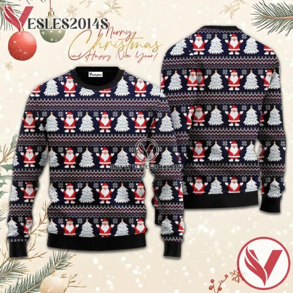 Santa Claus Christmas Tree Ugly Sweater, Unique Winter Outfits For Fans - Vesles2014S  1