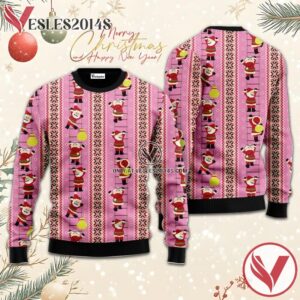 Santa Claus Climbing Ugly Sweater, Unique Winter Outfits For Fans - Vesles2014S  1