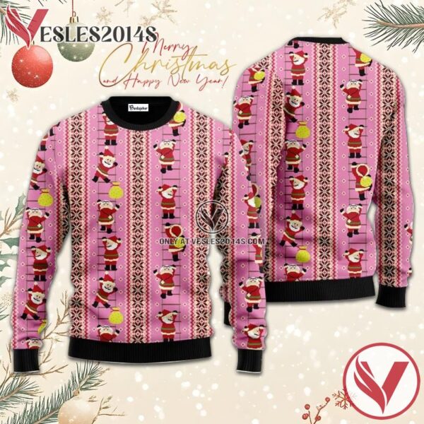 Santa Claus Climbing Ugly Sweater, Unique Winter Outfits For Fans - Vesles2014S  1