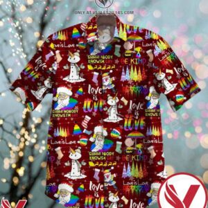 Santa Claus Nobody Knows I’m Gay Lgbt Hawaiian Shirt, Unique Gifts For Friends - Vesles2014S 1