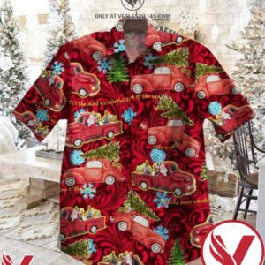 Santa Claus On Car It’s The Most Wonderful Time Of The Year Red Hawaiian Shirt, Unique Gifts For Friends - Vesles2014S 1
