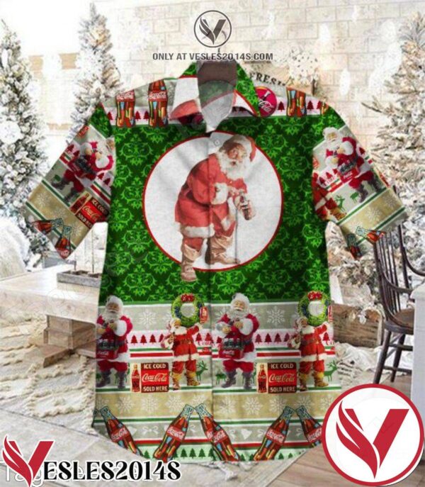 Santa Claus Open Coca Cola Merry Christmas Hawaiian Shirt, Unique Gifts For Friends - Vesles2014S 1