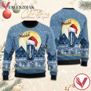 Santa Claus Sleigh Corona Extra Christmas Sweater, Unique Winter Outfits For Fans - Vesles2014S  1