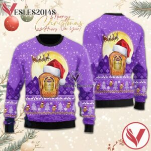 Santa Claus Sleigh Crown Royal Ugly Sweater, Unique Winter Outfits For Fans - Vesles2014S  1
