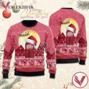 Santa Claus Sleigh Dr Pepper Ugly Sweater, Unique Winter Outfits For Fans - Vesles2014S  1