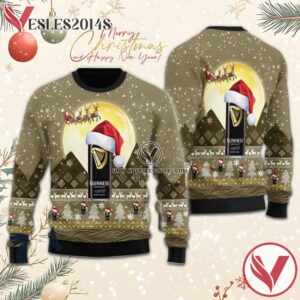 Santa Claus Sleigh Guinness Ugly Sweater, Unique Winter Outfits For Fans - Vesles2014S  1