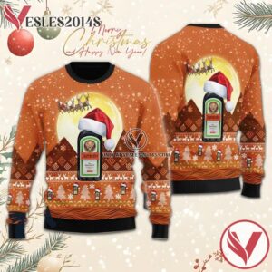Santa Claus Sleigh Jagermeister Ugly Sweater, Unique Winter Outfits For Fans - Vesles2014S  1