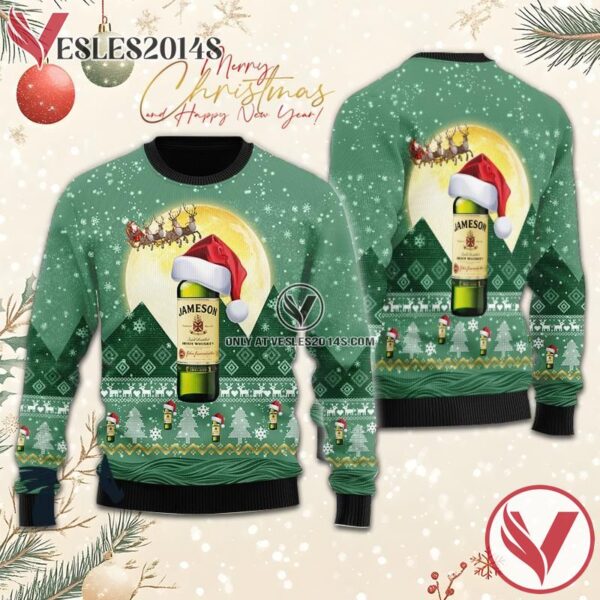 Santa Claus Sleigh Jameson Ugly Sweater, Unique Winter Outfits For Fans - Vesles2014S  1