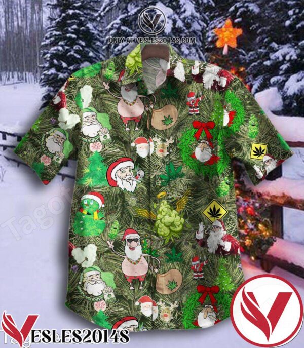 Santa Claus Smoking Weed Happy Holiday Hawaiian Shirt, Unique Gifts For Friends - Vesles2014S 1