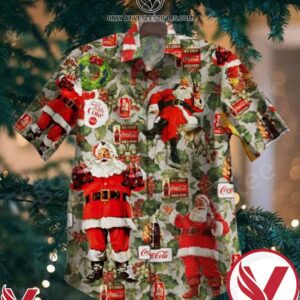 Santa Claus With Coca Cola Christmas Hawaiian Shirt, Unique Gifts For Friends - Vesles2014S 1