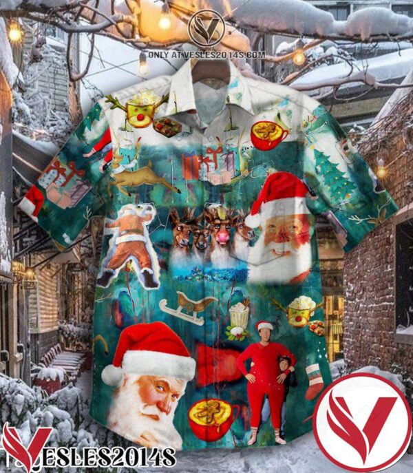 Santa Clause Reindeer Gift Boxes Christmas Hawaiian Shirt, Unique Gifts For Friends - Vesles2014S 1