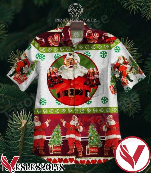 Santa Coca Cola Christmas Hawaiian Shirt, Unique Gifts For Friends - Vesles2014S 1