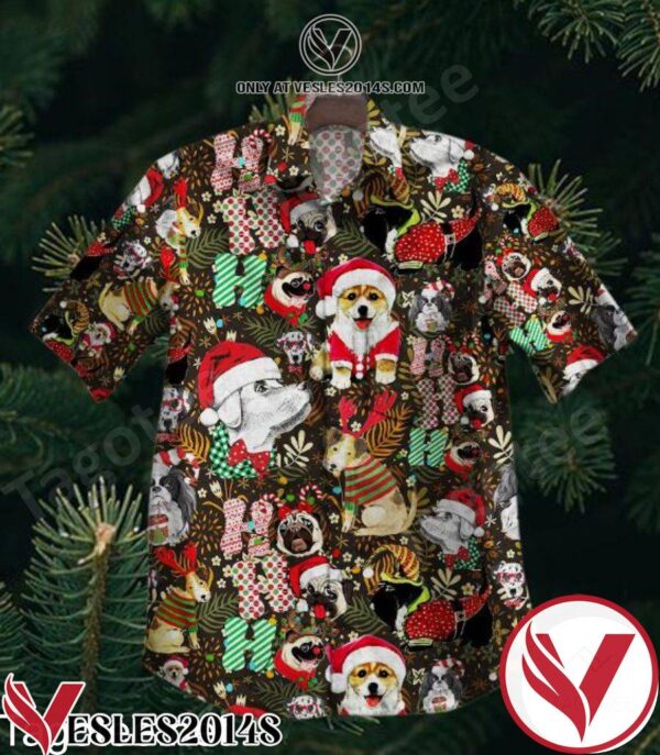 Santa Dogs Christmas Hawaiian Shirt, Unique Gifts For Friends - Vesles2014S 1