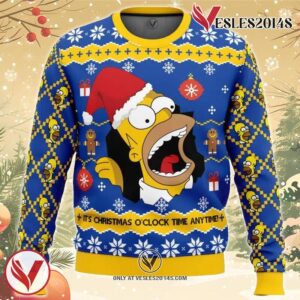 Santa Homer The Simpsons Ugly Christmas Sweater, Unique Christmas Gift For Fans - Vesles2014S