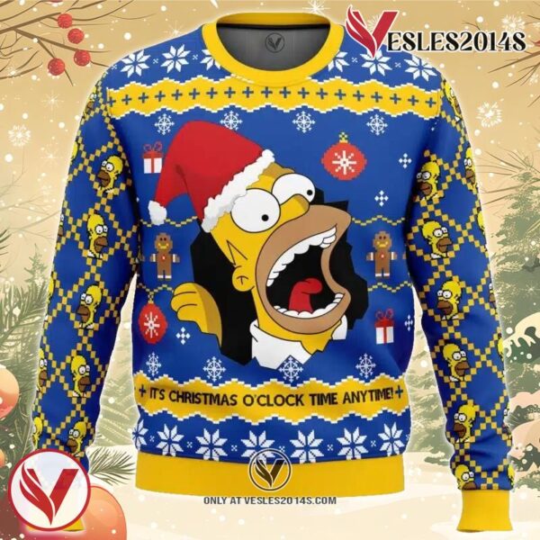 Santa Homer The Simpsons Ugly Christmas Sweater, Unique Christmas Gift For Fans - Vesles2014S