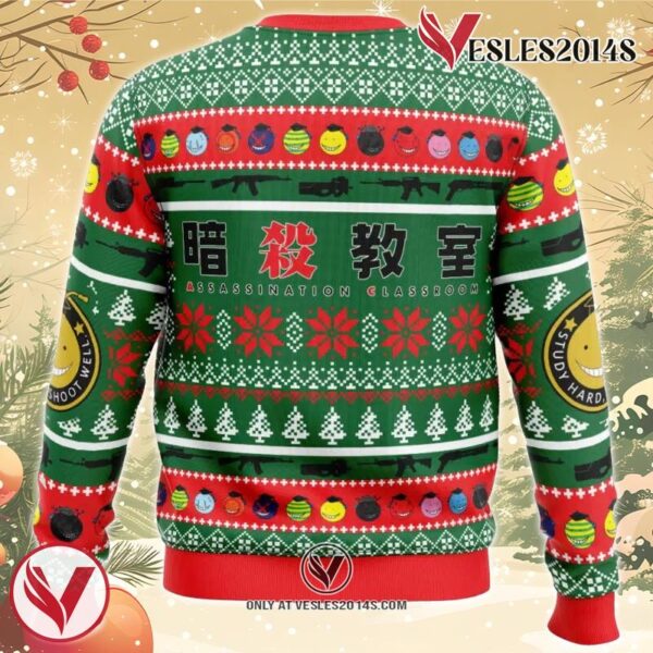 Santa Koro-Sensei Assassination Classroom Ugly Christmas Sweater, Unique Christmas Gift For Fans - Vesles2014S 1