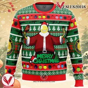 Santa Koro-Sensei Assassination Classroom Ugly Christmas Sweater, Unique Christmas Gift For Fans - Vesles2014S