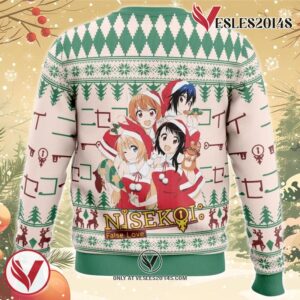 Santa Kosaki, Chitoge, Seishiro, Marika Nisekoi Ugly Christmas Sweater, Unique Christmas Gift For Fans - Vesles2014S 1