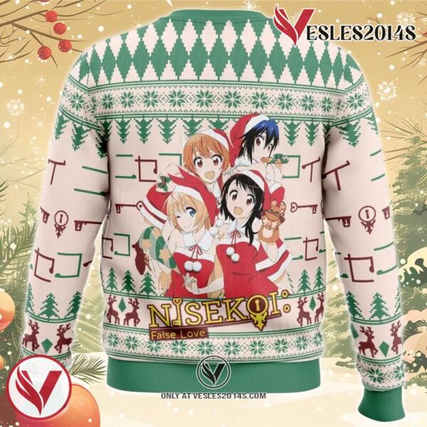 Santa Kosaki, Chitoge, Seishiro, Marika Nisekoi Ugly Christmas Sweater, Unique Christmas Gift For Fans - Vesles2014S 1